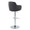 Boyne table in Chrome Metal, Black PU, back and side view, featuring swivel and adjustable height