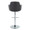 Boyne table in Chrome Metal, Black PU, back view, featuring swivel and adjustable height
