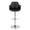 Boyne table in Chrome Metal, Black PU, front view, featuring swivel and adjustable height