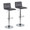 Casper Contemporary Adjustable Barstool in Chrome Metal and Black Faux Leather- Set of 2 — pair view