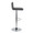 Casper Contemporary Adjustable Barstool in Chrome Metal and Black Faux Leather- Set of 2 — side view