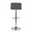 Casper Contemporary Adjustable Barstool in Chrome Metal and Black Faux Leather- Set of 2 — back view