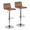 Casper Contemporary Adjustable Barstool in Chrome Metal and Espresso Faux Leather- Set of 2 — pair view