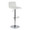 Casper Contemporary Adjustable Barstool in Chrome Metal and White Faux Leather- Set of 2 — product view