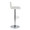 Casper Contemporary Adjustable Barstool in Chrome Metal and White Faux Leather- Set of 2 — side view
