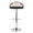 Cassis Mid-Century Modern Adjustable Barstool with Swivel in Chrome Metal, Light Grey Wood and Black Faux Leather with Oval Footrest — front view