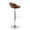 Cassis Mid-Century Modern Adjustable Barstool with Swivel in Chrome Metal, Walnut Wood and Grey Faux Leather with Oval Footrest — side view