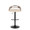 Cassis Contemporary Adjustable Barstool with Swivel in Black Metal, Light Grey Wood and Cream Faux Leather with Round T Footrest- Set of 2 — front view