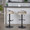 Cassis Contemporary Adjustable Barstool with Swivel in Black Metal, Light Grey Wood and Cream Faux Leather with Round T Footrest- Set of 2 — lifestyle photo 1