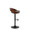 Cassis table in Black Metal, Walnut Wood, Grey PU, side view, featuring swivel and adjustable height