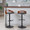 Cassis table in Black Metal, Walnut Wood, Grey PU, featuring swivel and adjustable height