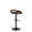 Cassis table in Black Metal, Walnut Wood, Grey PU, back and side view, featuring swivel and adjustable height