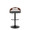 Cassis table in Black Metal, Walnut Wood, Grey PU, front view, featuring swivel and adjustable height