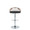 Cassis Contemporary Adjustable Barstool with Swivel in Chrome Metal, Light Grey Wood and Black Faux Leather with Round T Footrest- Set of 2 — front view