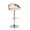 Cassis Contemporary Adjustable Barstool with Swivel in Chrome Metal, Light Grey Wood and Cream Faux Leather with Round T Footrest- Set of 2 — product view
