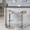 Cassis Contemporary Adjustable Barstool with Swivel in Chrome Metal, Light Grey Wood and Cream Faux Leather with Round T Footrest- Set of 2 — lifestyle photo 2