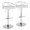 Charlotte Glam Adjustable Barstool with Swivel in Chrome Metal and White Faux Leather with Rounded T Footrest- Set of 2 — pair view
