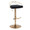 Charlotte Glam Adjustable Barstool with Swivel in Gold Metal and Black Velvet with Rounded T Footrest- Set of 2 — product view