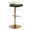 Charlotte Glam Adjustable Barstool with Swivel in Gold Metal and Black Velvet with Rounded T Footrest- Set of 2 — rear three-quarter view