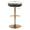 Charlotte Glam Adjustable Barstool with Swivel in Gold Metal and Black Velvet with Rounded T Footrest- Set of 2 — back view