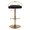 Charlotte Glam Adjustable Barstool with Swivel in Gold Metal and Black Velvet with Rounded T Footrest- Set of 2 — front view
