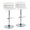 Cinch Glam/art Deco Adjustable Barstool with Swivel in Chrome Metal and White Faux Leather with Rounded T Footrest- Set of 2 — pair view