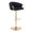 Claire bar stool in Gold Metal, Black Velvet, product view, featuring swivel and adjustable height