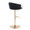 Claire Contemporary/Glam Adjustable  Bar Stool in Gold Metal and Black Velvet- Set of 2 — rear three-quarter view