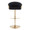 Claire Contemporary/Glam Adjustable  Bar Stool in Gold Metal and Black Velvet- Set of 2 — front view