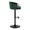 Claire table in Black Metal, Green Velvet, side view, featuring swivel and adjustable height