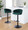 Claire table in Black Metal, Green Velvet, close-up detail, featuring swivel and adjustable height