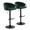 Claire table in Black Metal, Green Velvet, coordinated set view, featuring swivel and adjustable height