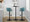 Claire table in Black Metal, Light Blue Velvet, close-up detail, featuring swivel and adjustable height