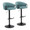 Claire table in Black Metal, Light Blue Velvet, coordinated set view, featuring swivel and adjustable height