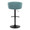 Claire table in Black Metal, Light Blue Velvet, back view, featuring swivel and adjustable height