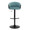 Claire table in Black Metal, Light Blue Velvet, front view, featuring swivel and adjustable height