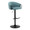 Claire Contemporary Adjustable Barstool with Swivel in Black Metal and Light Blue Velvet with Rounded T Footrest- Set of 2 — product view