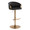Claire table in Gold Metal, Black PU, product view, featuring swivel and adjustable height