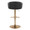 Claire table in Gold Metal, Black PU, back view, featuring swivel and adjustable height