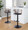 Cosi Mid-Century Modern Adjustable Barstool with Swivel in Black Metal, Light Grey Wood and Black Faux Leather with Rounded T Footrest- Set of 2 — lifestyle photo 3