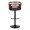 Cosi table in Black Metal, Walnut Wood, Brown PU, front view, featuring swivel and adjustable height