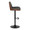 Corazza table in Black Metal, Walnut Wood, Charcoal Fabric, side view, featuring swivel and adjustable height