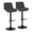 Corazza table in Black Metal, Walnut Wood, Charcoal Fabric, coordinated set view, featuring swivel and adjustable height