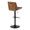 Corazza table in Black Metal, Walnut Wood, Charcoal Fabric, back and side view, featuring swivel and adjustable height