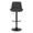 Corazza table in Black Metal, Walnut Wood, Charcoal Fabric, front view, featuring swivel and adjustable height