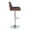 Corazza table in Chrome Metal, Walnut Wood, Charcoal Fabric, side view, featuring swivel and adjustable height