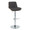 Corazza table in Chrome Metal, Walnut Wood, Charcoal Fabric, product view, featuring swivel and adjustable height