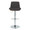 Corazza table in Chrome Metal, Walnut Wood, Charcoal Fabric, front view, featuring swivel and adjustable height