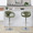 Curvo table in Chrome Metal, Green Fabric, featuring swivel and adjustable height