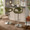 Curvo table in Chrome Metal, Green Fabric, featuring swivel and adjustable height